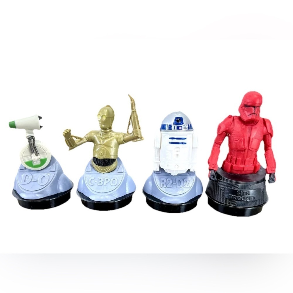 x4 Star Wars The Rise of Skywalker Movie Theater Cup Toppers Cake Figure Bust